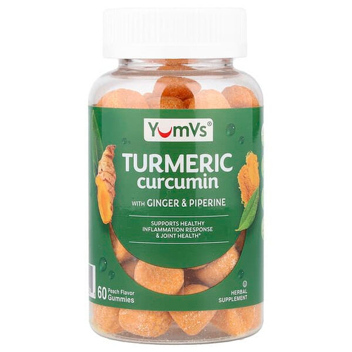 <img alt="YumVs, Turmeric Curcumin With Ginger & Piperine Gummies, Peach, 60 Gummies" title="YumVs, Turmeric Curcumin With Ginger & Piperine Gummies, Peach, 60 Gummies,810048610211"