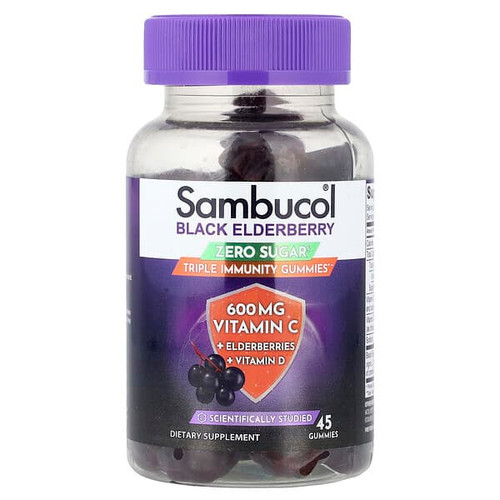 <img alt="Sambucol, Black Elderberry, Zero Sugar, Triple Immunity Gummies , 45 Gummies" title="Sambucol, Black Elderberry, Zero Sugar, Triple Immunity Gummies , 45 Gummies,896116001631"