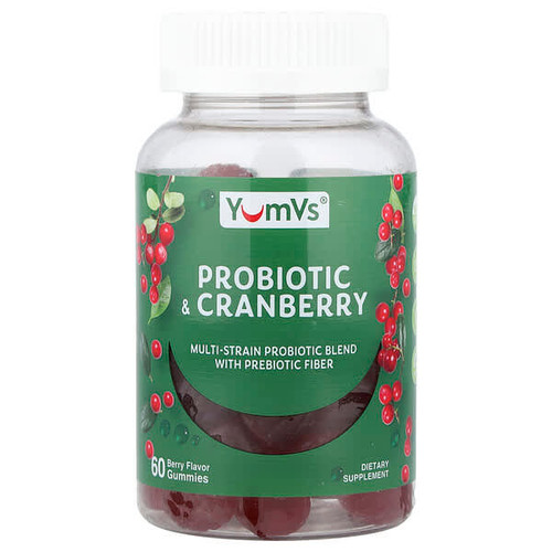 <img alt="YumVs, Probiotic Cranberry Gummies, Berry, 60 Gummies" title="YumVs, Probiotic Cranberry Gummies, Berry, 60 Gummies,810048614615"