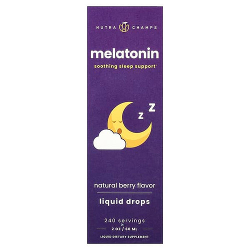 <img alt="NutraChamps, Melatonin Liquid Drops, Natural Berry, 2 oz (60 ml)" title="NutraChamps, Melatonin Liquid Drops, Natural Berry, 2 oz (60 ml),621983500570"