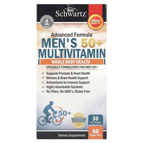 <img alt="BioSchwartz, Mens 50+ Multivitamin, 60 Veggie Caps" title="BioSchwartz, Mens 50+ Multivitamin, 60 Veggie Caps,850004119426"