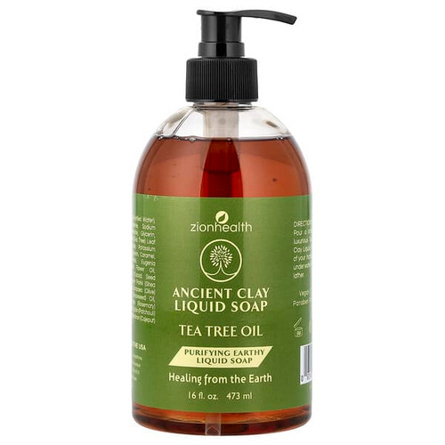 <img alt="Zion Health, Ancient Clay Liquid Soap, Tea Tree Oil, 16 fl oz (473 ml)" title="Zion Health, Ancient Clay Liquid Soap, Tea Tree Oil, 16 fl oz (473 ml),093141104614"