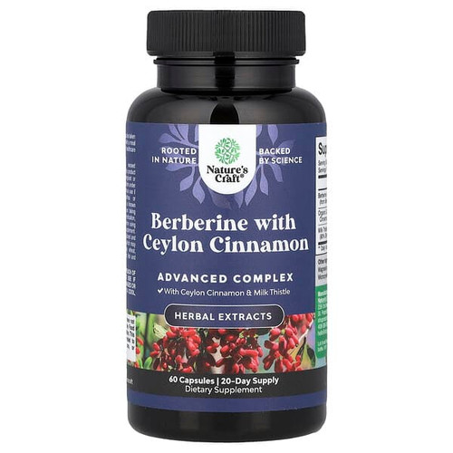 <img alt="Natures Craft, Berberine with Ceylon Cinnamon, 60 Capsules" title="Natures Craft, Berberine with Ceylon Cinnamon, 60 Capsules,793611599536"