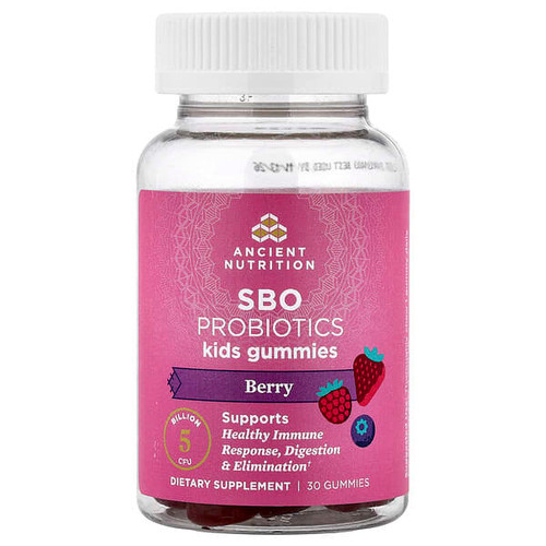 <img alt="Ancient Nutrition, Kids, SBO Probiotics Gummies, Berry, 5 Billion CFU, 30 Gummies" title="Ancient Nutrition, Kids, SBO Probiotics Gummies, Berry, 5 Billion CFU, 30 Gummies,816401025951"