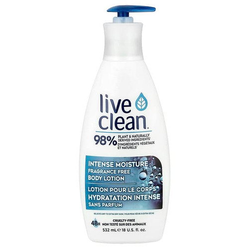 <img alt="Live Clean, Intense Moisture Body Lotion, Fragrance Free, 18 fl oz (532 ml)" title="Live Clean, Intense Moisture Body Lotion, Fragrance Free, 18 fl oz (532 ml),065743335178"
