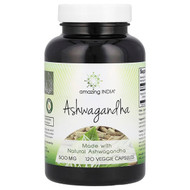 <img alt="Amazing India, Ashwagandha, 500 mg, 120 Veggie Capsules" title="Amazing India, Ashwagandha, 500 mg, 120 Veggie Capsules,810180025287"