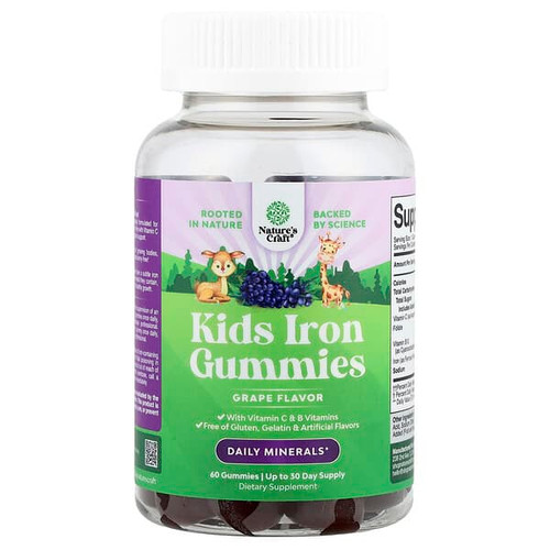 <img alt="Natures Craft, Kids Iron Gummies, Grape , 60 Gummies" title="Natures Craft, Kids Iron Gummies, Grape , 60 Gummies,850060932069"