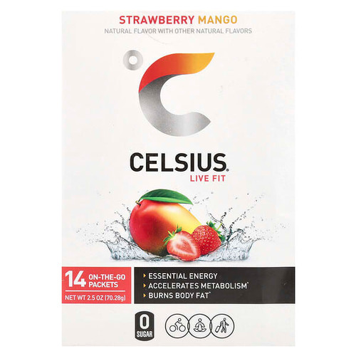 <img alt="Celsius, Live Fit, Strawberry Mango, 14 On-The-Go-Packets, 0.18 oz (5.02 g) Each" title="Celsius, Live Fit, Strawberry Mango, 14 On-The-Go-Packets, 0.18 oz (5.02 g) Each,889392001259"