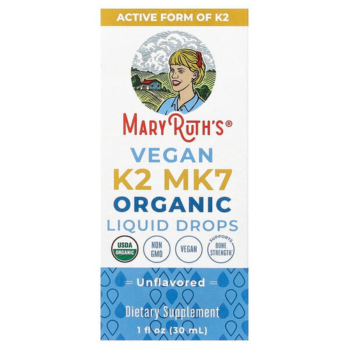 <img alt="MaryRuths, Organic Vegan K2 MK7 Liquid Drops, Unflavored, 1 fl oz (30 ml)" title="MaryRuths, Organic Vegan K2 MK7 Liquid Drops, Unflavored, 1 fl oz (30 ml),850029392439"