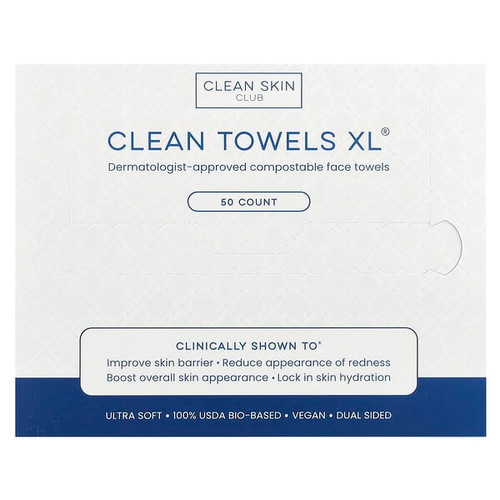 <img alt="Clean Skin Club, Clean Towels XL, 50 Count" title="Clean Skin Club, Clean Towels XL, 50 Count,850017509863"