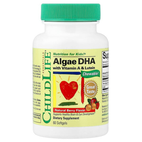 <img alt="ChildLife Essentials, Algae DHA with Vitamin A & Lutein, Natural Berry, 60 Softgels" title="ChildLife Essentials, Algae DHA with Vitamin A & Lutein, Natural Berry, 60 Softgels,608274165502"