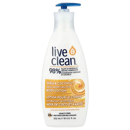 <img alt="Live Clean, Daily Moisturizing Body Lotion, Shea & Coconut, 18 fl oz (532 ml)" title="Live Clean, Daily Moisturizing Body Lotion, Shea & Coconut, 18 fl oz (532 ml),065743335161"