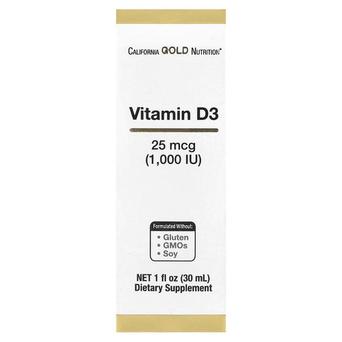 <img alt="California Gold Nutrition, Vitamin D3, 25 mcg (1,000 IU), 1  fl oz (30 ml)" title="California Gold Nutrition, Vitamin D3, 25 mcg (1,000 IU), 1  fl oz (30 ml),898220020485"