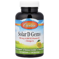 <img alt="Carlson, Solar D Gems, Vitamin D3 + Omega-3s, Natural Lemon, 120 Soft Gels" title="Carlson, Solar D Gems, Vitamin D3 + Omega-3s, Natural Lemon, 120 Soft Gels,088395014819"