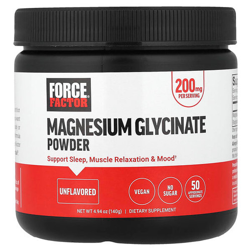 <img alt="Force Factor, Magnesium Glycinate Powder, Unflavored, 4.94 oz (140 g)" title="Force Factor, Magnesium Glycinate Powder, Unflavored, 4.94 oz (140 g),810126661296"