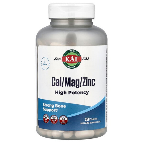 <img alt="KAL, Cal-Mag-Zinc, High Potency, 250 Tablets" title="KAL, Cal-Mag-Zinc, High Potency, 250 Tablets,021245577256"