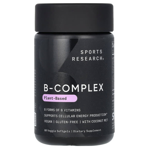 <img alt="Sports Research, B-Complex, Plant-Based, 60 Veggie Softgels" title="Sports Research, B-Complex, Plant-Based, 60 Veggie Softgels,023249091929"