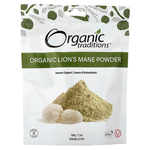 <img alt="Organic Traditions, Organic Lions Mane Powder, 3.5 oz (100 g)" title="Organic Traditions, Organic Lions Mane Powder, 3.5 oz (100 g),627733000925"