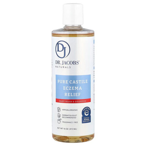 <img alt="Dr. Jacobs Naturals, Pure Castile Eczema Relief, Baby Wash & Shampoo, Fragrance Free, 16 oz (473 ml)" title="Dr. Jacobs Naturals, Pure Castile Eczema Relief, Baby Wash & Shampoo, Fragrance Free, 16 oz (473 ml),854175005748"