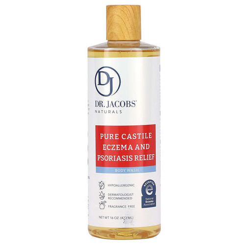<img alt="Dr. Jacobs Naturals, Pure Castile Eczema and Psoriasis Relief, Body Wash, Fragrance Free, 16 oz (473 ml)" title="Dr. Jacobs Naturals, Pure Castile Eczema and Psoriasis Relief, Body Wash, Fragrance Free, 16 oz (473 ml),850028613351"