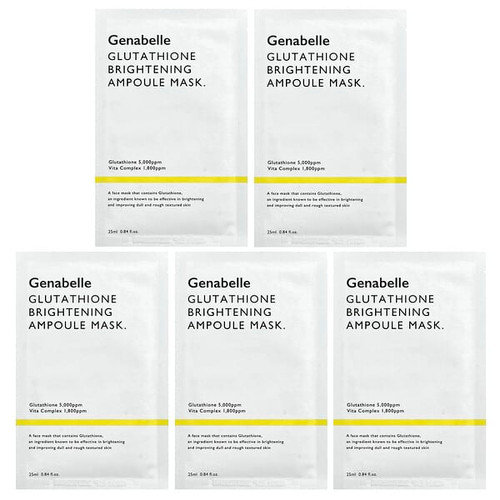 <img alt="Genabelle, Glutathione Brightening Ampoule Beauty Mask, 5 Sheets, 0.84 fl oz (25 ml) Each" title="Genabelle, Glutathione Brightening Ampoule Beauty Mask, 5 Sheets, 0.84 fl oz (25 ml) Each,8809743543643"
