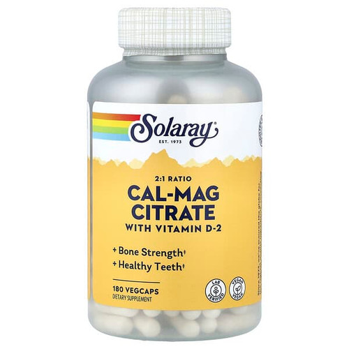 <img alt="Solaray, Cal-Mag Citrate with Vitamin D-2, 180 VegCaps" title="Solaray, Cal-Mag Citrate with Vitamin D-2, 180 VegCaps,076280045277"
