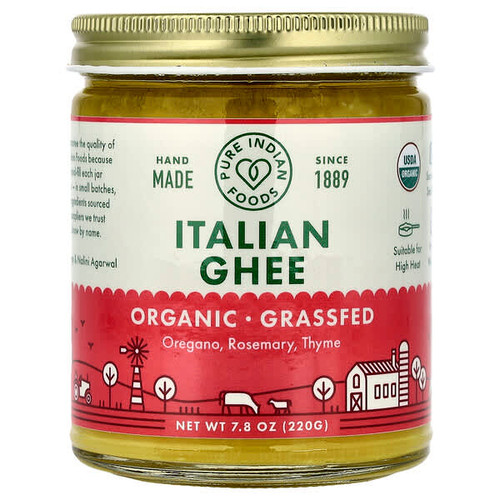 <img alt="Pure Indian Foods, Organic Italian Ghee, 7.8 oz (220 g)" title="Pure Indian Foods, Organic Italian Ghee, 7.8 oz (220 g),797734506686"