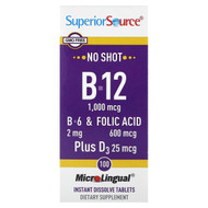 <img alt="Superior Source, B-12, B-6 & Folic Acid, Plus D3, 100 MicroLingual Instant Dissolve Tablets" title="Superior Source, B-12, B-6 & Folic Acid, Plus D3, 100 MicroLingual Instant Dissolve Tablets,076635909506"