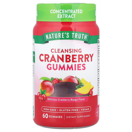 <img alt="Natures Truth, Cleansing Cranberry Gummies, Delicious Cranberry Mango, 60 Gummies" title="Natures Truth, Cleansing Cranberry Gummies, Delicious Cranberry Mango, 60 Gummies,840093116628"