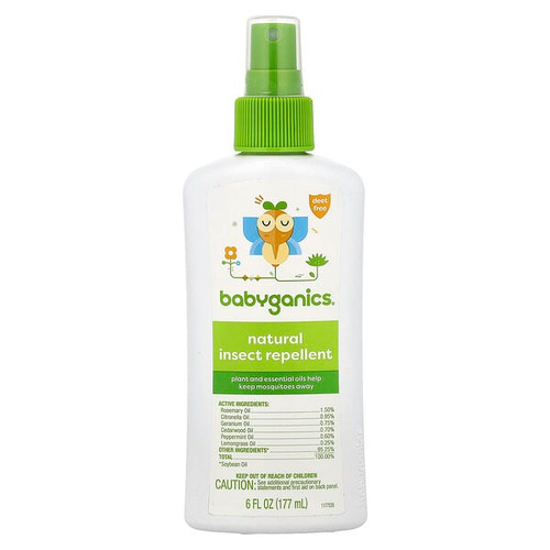 <img alt="Babyganics, Natural Insect Repellent, 6 fl oz (177 ml)" title="Babyganics, Natural Insect Repellent, 6 fl oz (177 ml),813277015895"