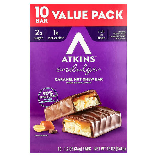 <img alt="Atkins, Endulge, Caramel Nut Chew Bar, 10 Bars, 1.2 oz (32 g) Each" title="Atkins, Endulge, Caramel Nut Chew Bar, 10 Bars, 1.2 oz (32 g) Each,637480071437"