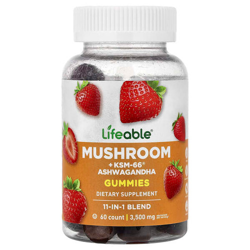 <img alt="Lifeable, Mushroom + KSM-66 Ashwagandha Gummies, Strawberry, 60 Gummies" title="Lifeable, Mushroom + KSM-66 Ashwagandha Gummies, Strawberry, 60 Gummies,810102731593"