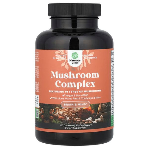 <img alt="Natures Craft, Mushroom Complex, 120 Capsules" title="Natures Craft, Mushroom Complex, 120 Capsules,850057882377"