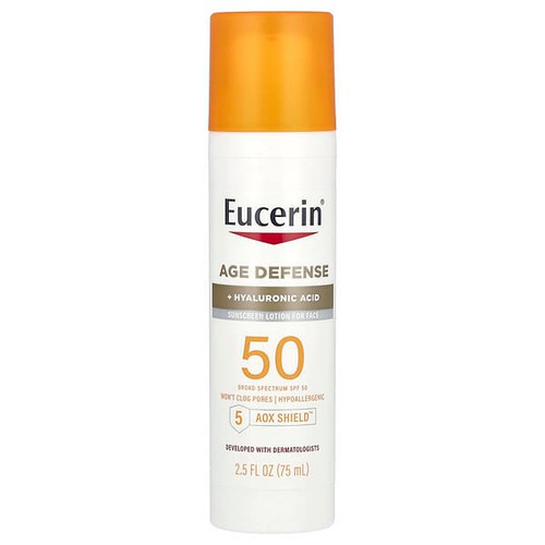 <img alt="Eucerin, Age Defense, Lightweight Sunscreen Lotion For Face, SPF 50, Fragrance Free, 2.5 fl oz (75 ml)" title="Eucerin, Age Defense, Lightweight Sunscreen Lotion For Face, SPF 50, Fragrance Free, 2.5 fl oz (75 ml),072140032227"