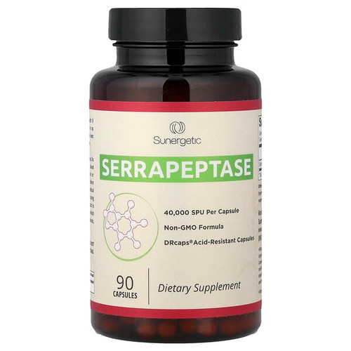 <img alt="Sunergetic, Serrapeptase, 90 Capsules (18 mg per Capsule)" title="Sunergetic, Serrapeptase, 90 Capsules (18 mg per Capsule),852207008668"