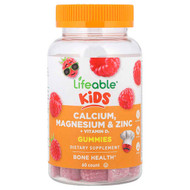 <img alt="Lifeable, Kids Calcium, Magnesium & Zinc + Vitamin D3 Gummies, Raspberry, 60 Gummies" title="Lifeable, Kids Calcium, Magnesium & Zinc + Vitamin D3 Gummies, Raspberry, 60 Gummies,810102731005"