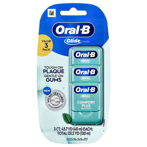 <img alt="Oral-B, Glide, Comfort Plus Floss, Mint, 3 Pack, 43.7 yd (40 m) Each" title="Oral-B, Glide, Comfort Plus Floss, Mint, 3 Pack, 43.7 yd (40 m) Each,037000724841"