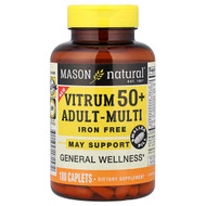 <img alt="Mason Natural, Vitrum 50+ Adult-Multi, Iron Free, 180 Caplets" title="Mason Natural, Vitrum 50+ Adult-Multi, Iron Free, 180 Caplets,311845181572"