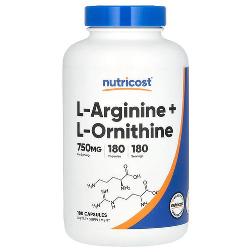 <img alt="Nutricost, L-Arginine + L-Ornithine, 750 mg, 180 Capsules" title="Nutricost, L-Arginine + L-Ornithine, 750 mg, 180 Capsules,810139571797"