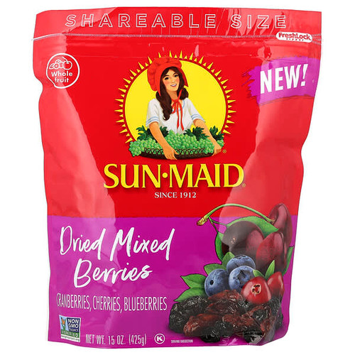 <img alt="Sun-Maid, Dried Mixed Berries, Cranberries, Cherries & Blueberries, 15 oz (425 g)" title="Sun-Maid, Dried Mixed Berries, Cranberries, Cherries & Blueberries, 15 oz (425 g),041143070079"