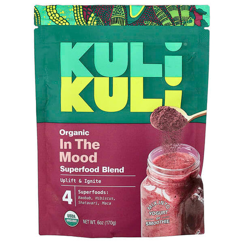 <img alt="Kuli Kuli, Organic Superfood Blend, In the Mood, 6 oz (170 g)" title="Kuli Kuli, Organic Superfood Blend, In the Mood, 6 oz (170 g),850460005493"