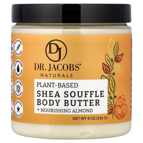<img alt="Dr. Jacobs Naturals, Plant-Based Shea Souffle Body Butter, Almond, 8 oz (226 g)" title="Dr. Jacobs Naturals, Plant-Based Shea Souffle Body Butter, Almond, 8 oz (226 g),854175005526"
