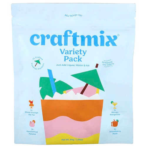 <img alt="Craftmix, Cocktail Mix Packets, Variety Pack, 12 Packets, 2.96 oz, (84 g)" title="Craftmix, Cocktail Mix Packets, Variety Pack, 12 Packets, 2.96 oz, (84 g),862687000465"