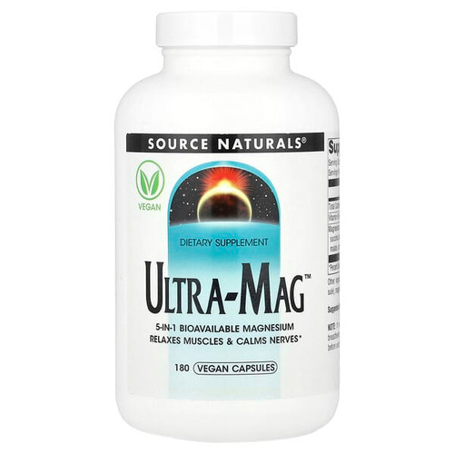 <img alt="Source Naturals, Ultra-Mag, 180 Vegan Capsules" title="Source Naturals, Ultra-Mag, 180 Vegan Capsules,021078029526"