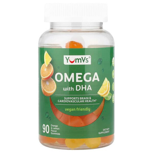 <img alt="YumVs, Omega With DHA Gummies, Orange & Lemon, 90 Gummies" title="YumVs, Omega With DHA Gummies, Orange & Lemon, 90 Gummies,810048613892"