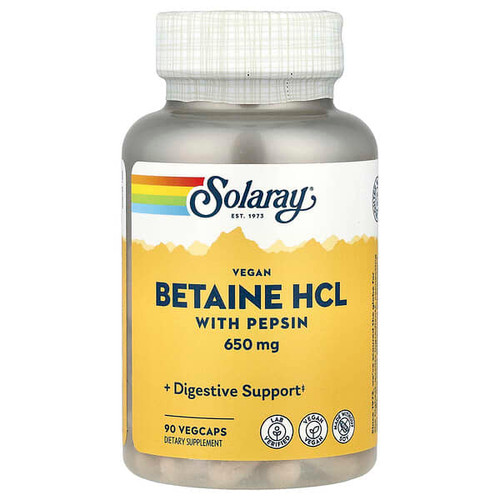 <img alt="Solaray, Betaine HCL with Pepsin, 90 VegCaps" title="Solaray, Betaine HCL with Pepsin, 90 VegCaps,076280355888"