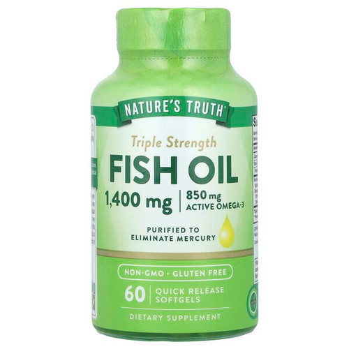 <img alt="Natures Truth, Fish Oil, Triple Strength, 1,400 mg, 60 Quick Release Softgels" title="Natures Truth, Fish Oil, Triple Strength, 1,400 mg, 60 Quick Release Softgels,840093101303"