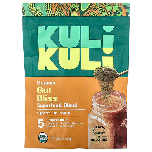 <img alt="Kuli Kuli, Organic Superfood Blend, Gut Bliss, 6 oz (170 g)" title="Kuli Kuli, Organic Superfood Blend, Gut Bliss, 6 oz (170 g),850460005530"