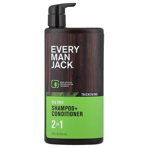 <img alt="Every Man Jack, 2 In 1 Shampoo + Conditioner, Thickening, Tea Tree, 16 fl oz (473 ml)" title="Every Man Jack, 2 In 1 Shampoo + Conditioner, Thickening, Tea Tree, 16 fl oz (473 ml),878639016958"