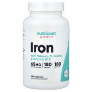 <img alt="Nutricost, Women, Iron With Vitamin C, Folate, & Vitamin B12, 180 Capsules" title="Nutricost, Women, Iron With Vitamin C, Folate, & Vitamin B12, 180 Capsules,810014674605"